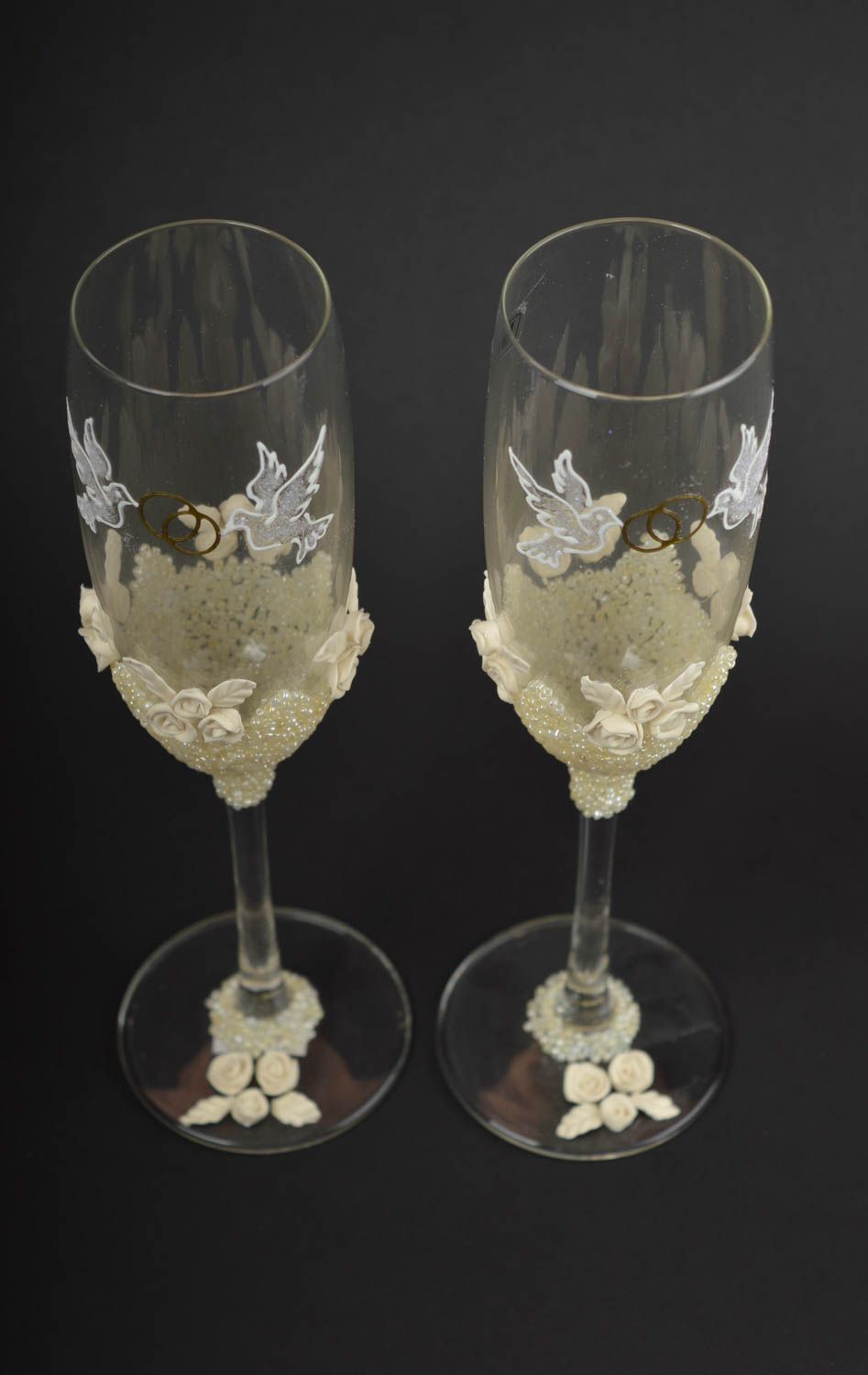 Бокалы ручной работы фужеры для шампанского красивая посуда стеклянные бокалы  фото 3