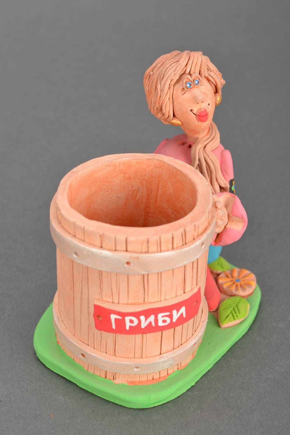 Ceramic pencil holder Cossack Woman photo 3