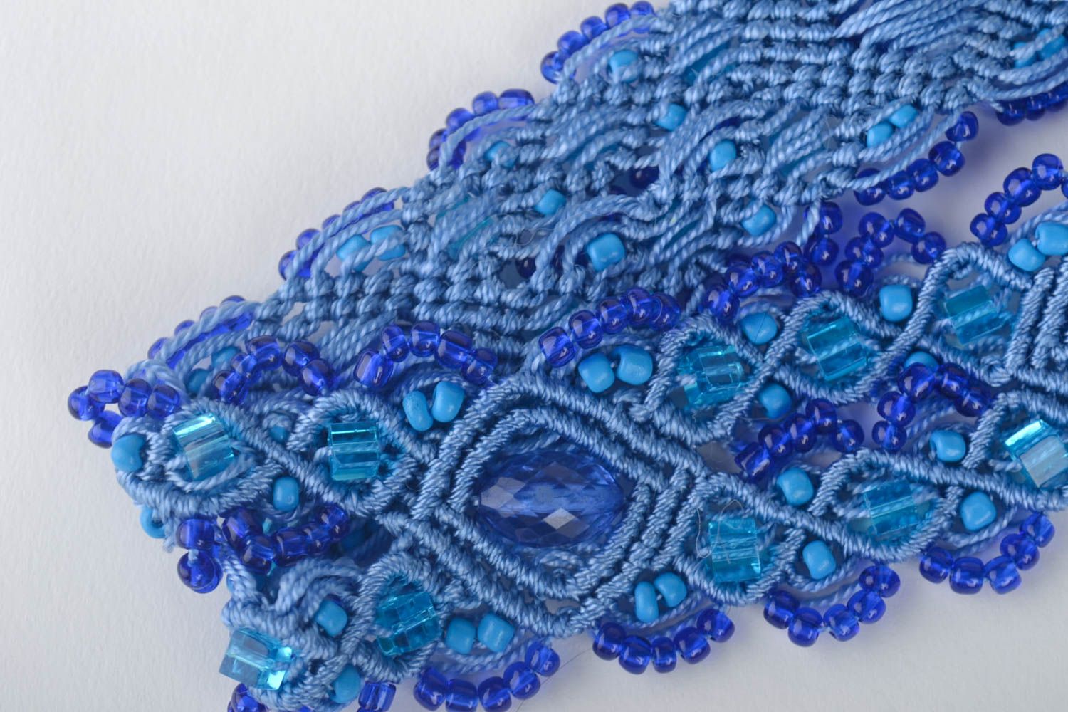 Handmade Damen Gürtel Accessoire für Frauen geflochtener Gürtel grell in Blau foto 4