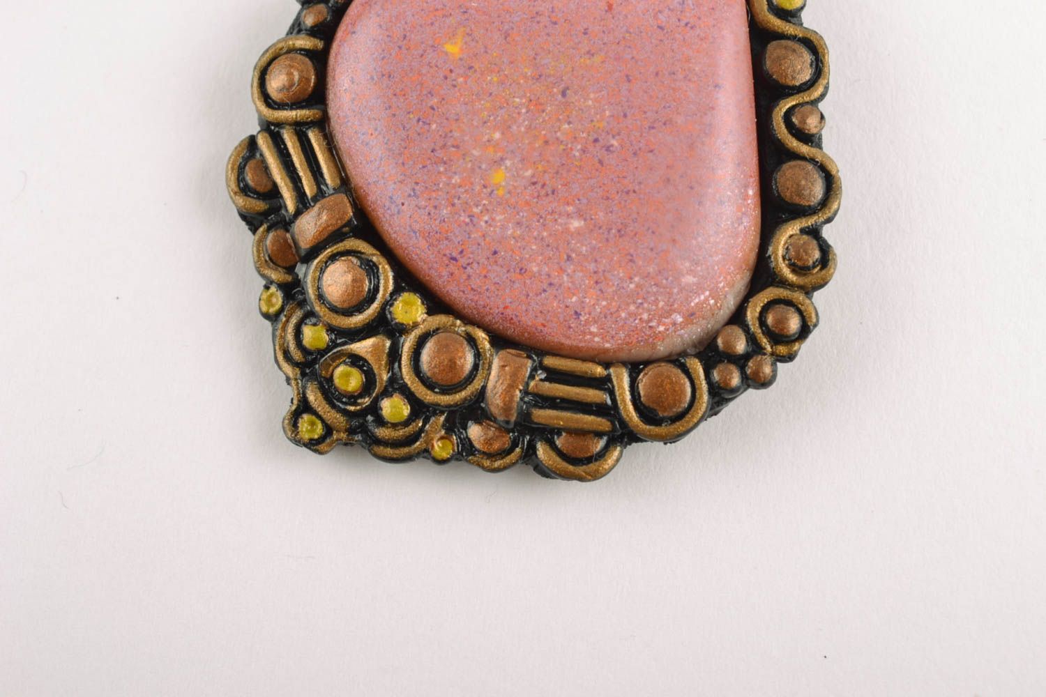 Unusual polymer clay earrings in Indian style photo 3
