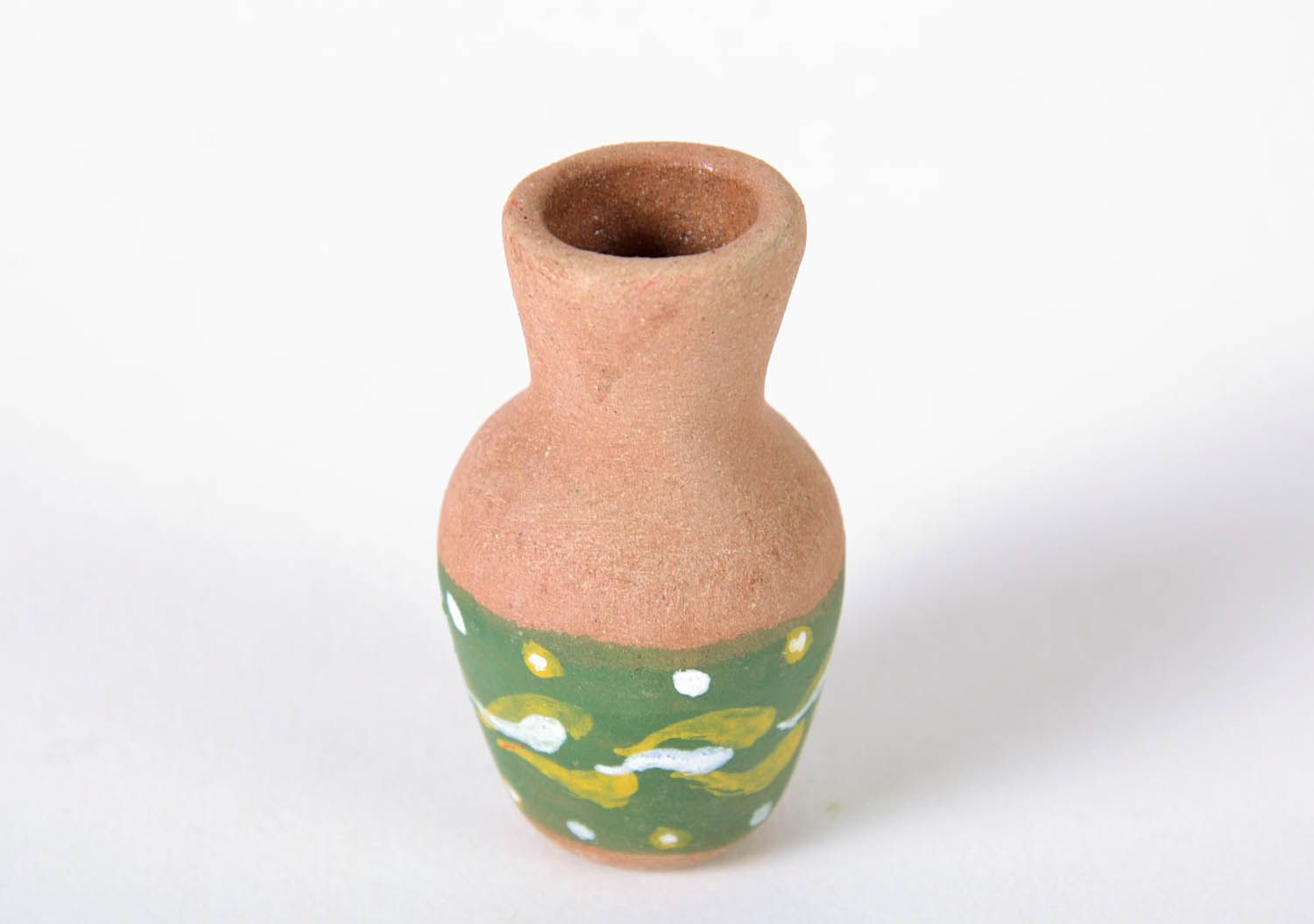 2 inches tall miniature clay jug for shelf décor 0,03 lb photo 3