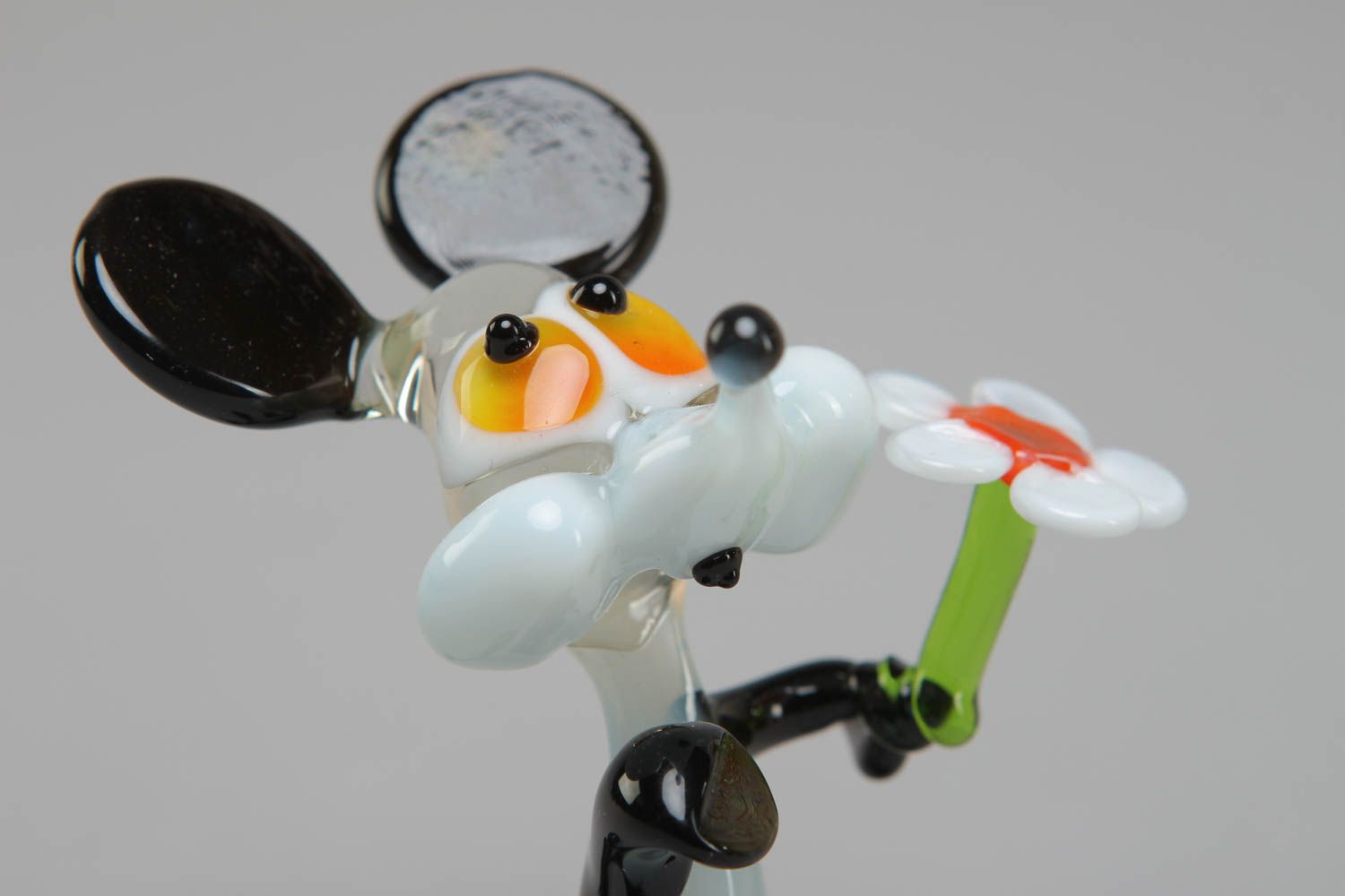 Lampwork glass figurine of mouse photo 2