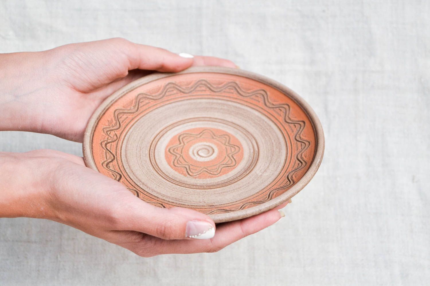 Keramik Teller originell handbemalte Keramik interessant Design Teller schön foto 2
