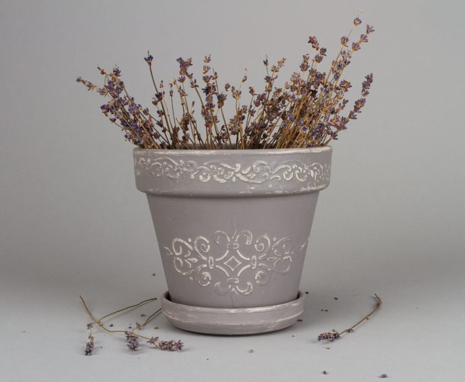 Vaso per piante Vaso fatto a mano Vaso per fiori in ceramica Vaso decoupage
 foto 1