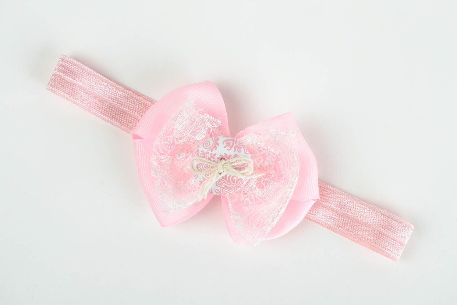 Handmade hair accessories designer pink headband stylish female present photo 4