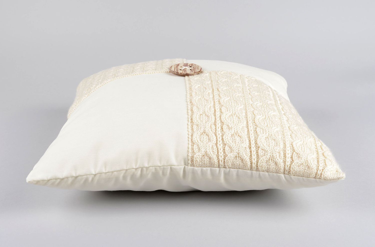 Weißes Kissen handmade Schlaf Kissen Geschenk Idee Baumwoll Kissen mit Knopf foto 3