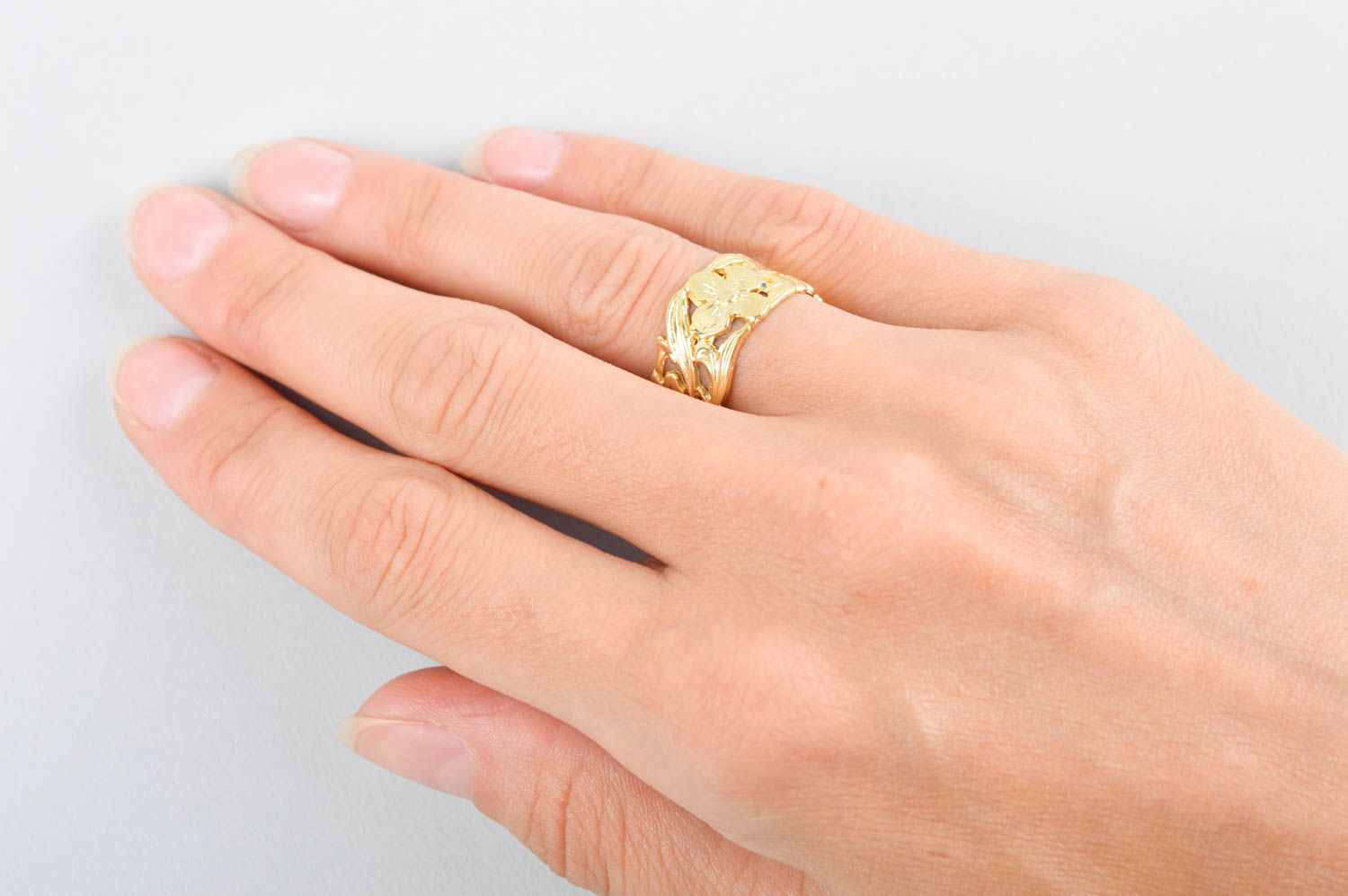 Handmade kleiner Finger Ring origineller Messing Schmuck Damen Modeschmuck foto 5