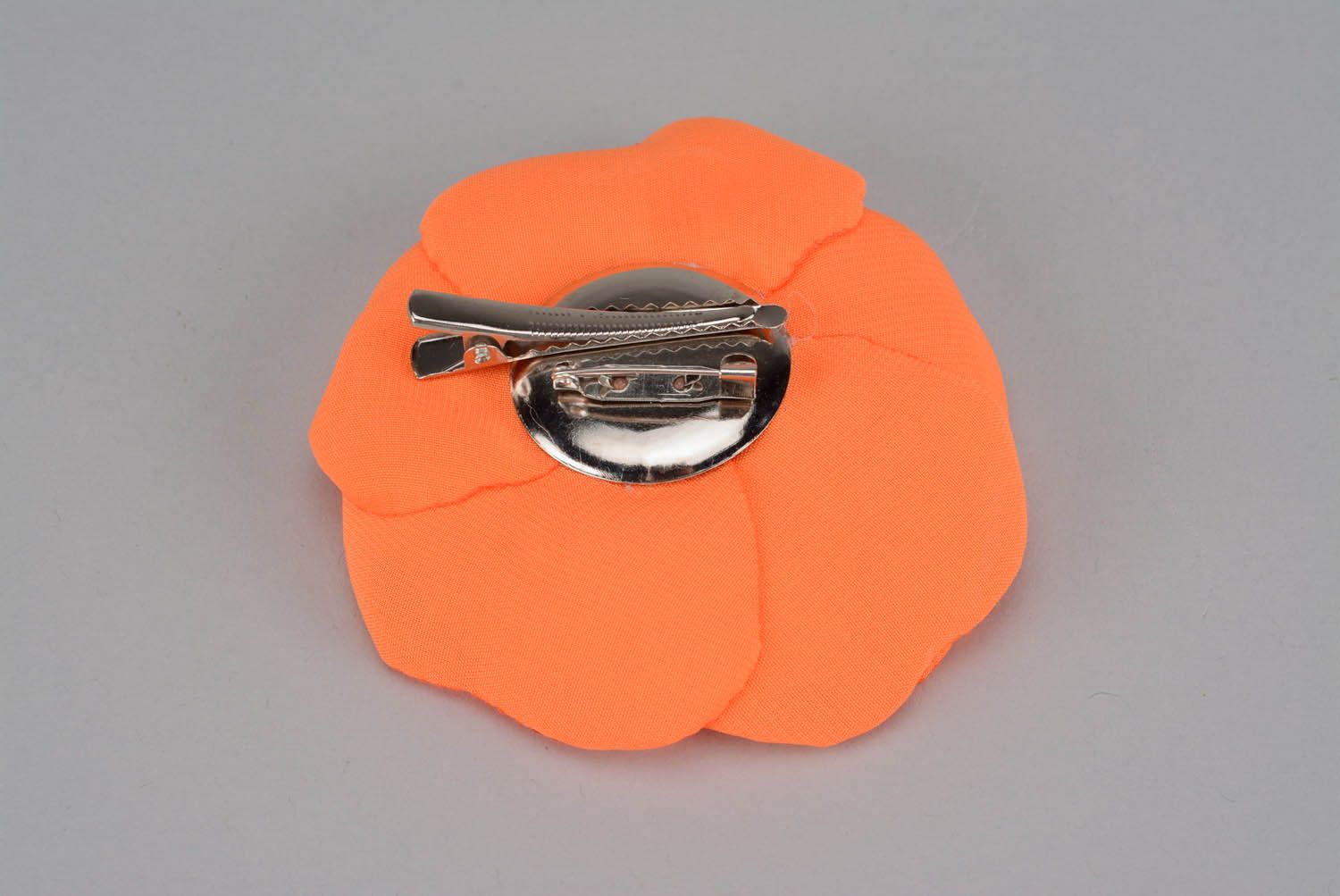 Beautiful brooch-hair pin Orange flower photo 3