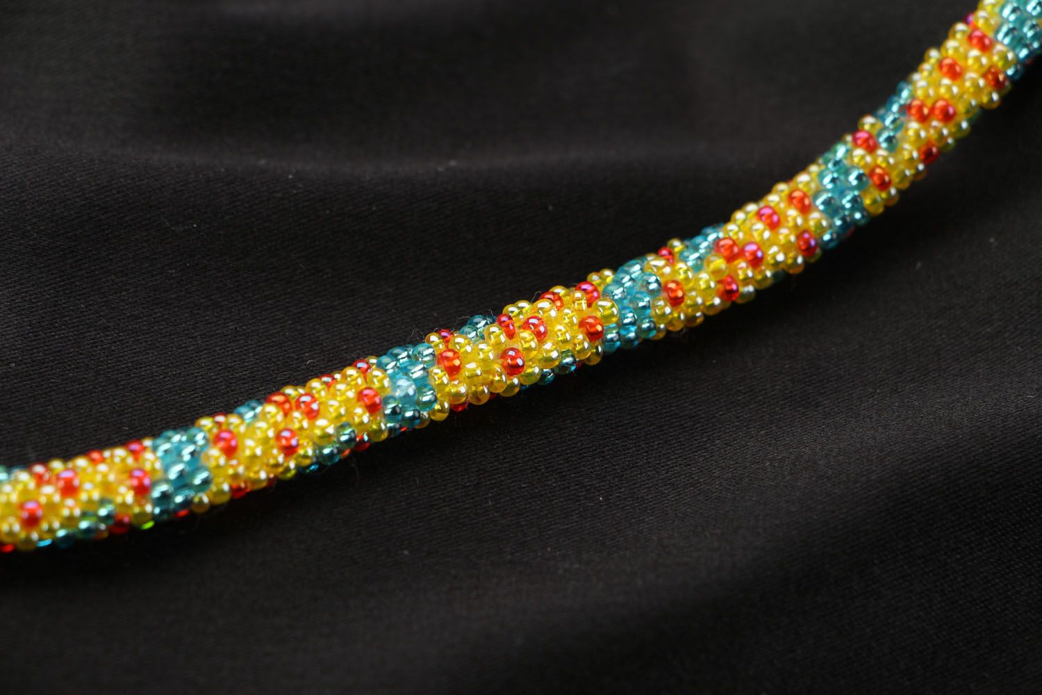Unusual beaded cord necklace photo 3