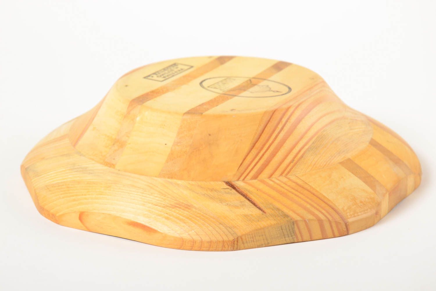 Деревянная посуда ручной работы деревянная тарелка посуда из дерева светлая фото 4