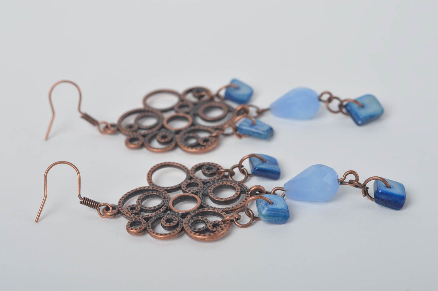 Beautiful handmade metal earrings stone earrings crystal earrings gifts for her photo 5