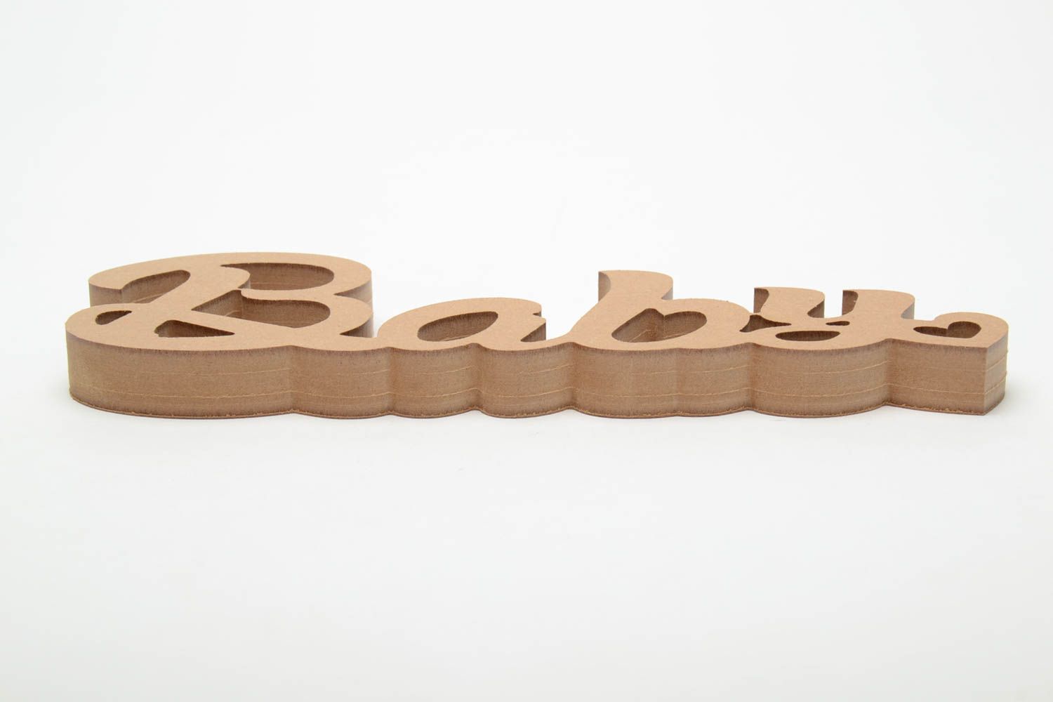 Holz Schriftzug Baby aus mitteldichter Faserplatte foto 4