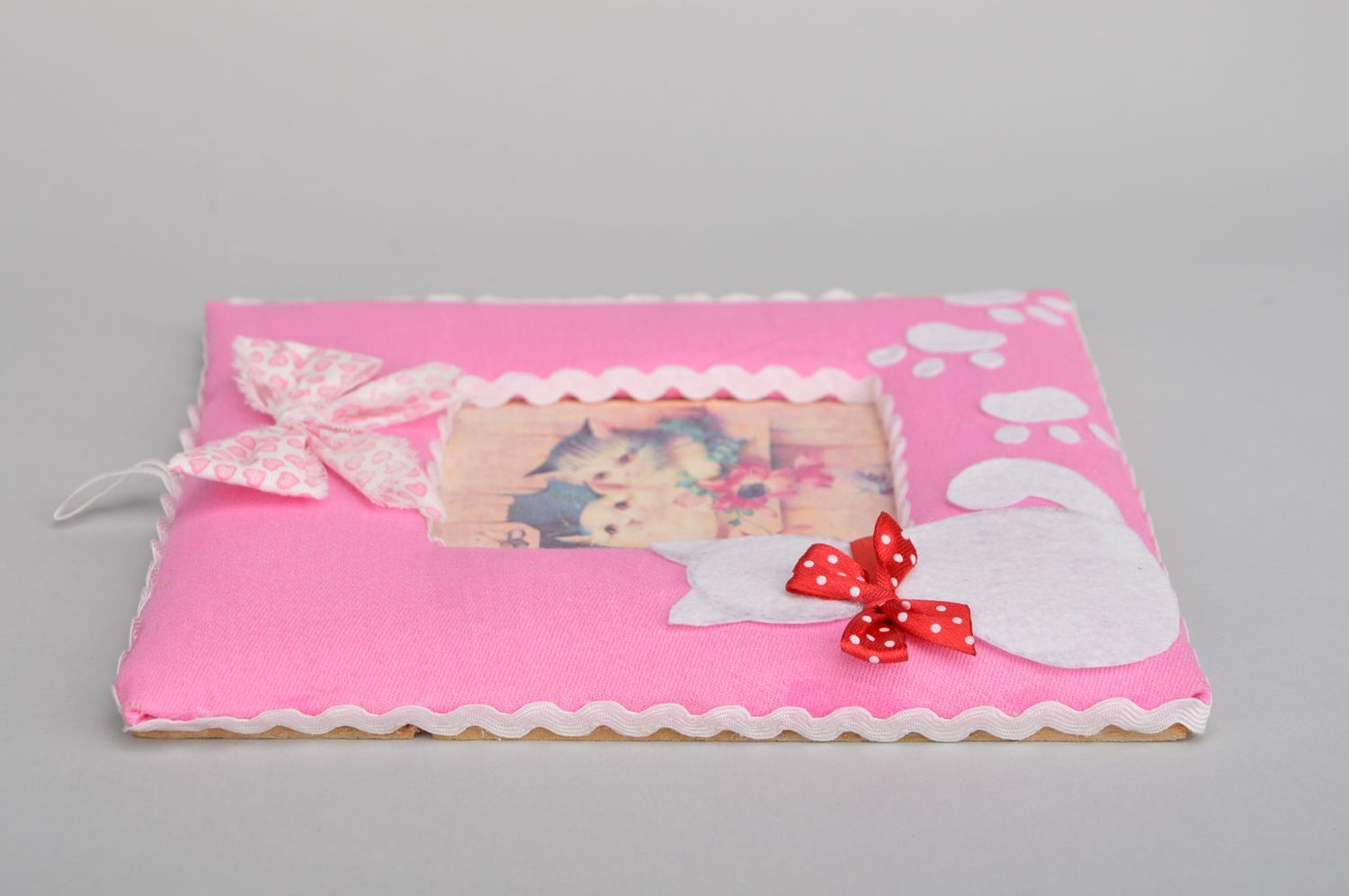 Фоторамка ручной работы рамка для фото красивая рамка текстильная розовая фото 2