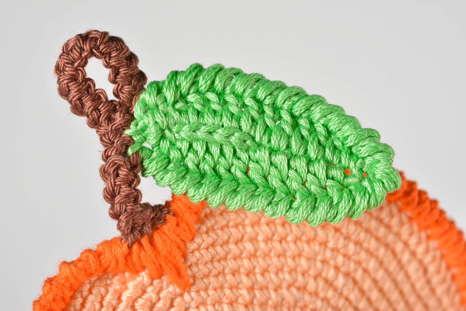 Dessous-de-verre au crochet fait main Accessoire cuisine coton viscose orange photo 3
