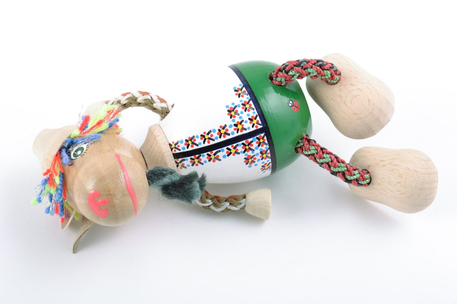 Kleines handgemachtes bemalter Öko Spielzeug Ziegenbock Geschenk für Kinder foto 5