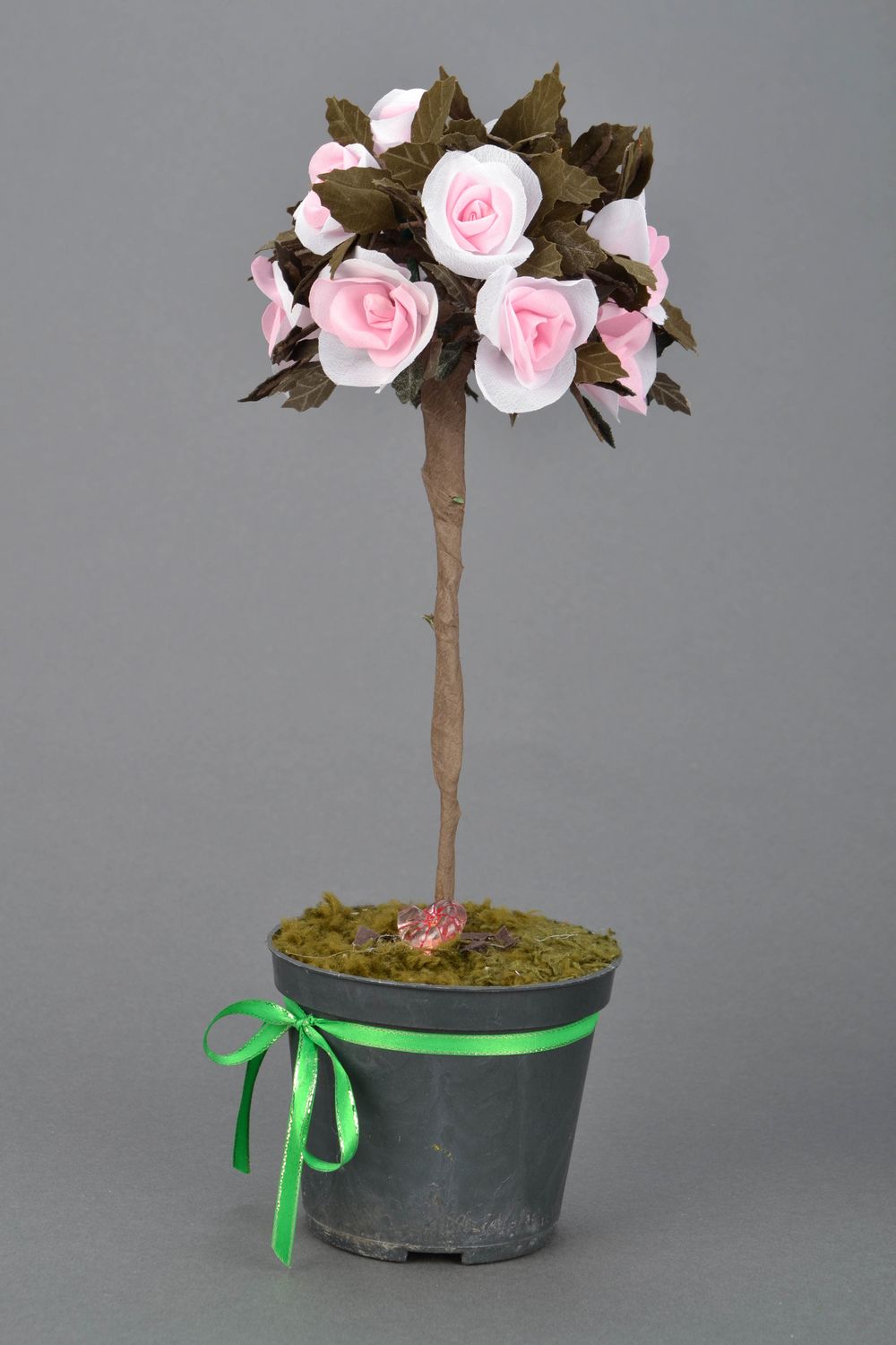 Handmade Topiary aus Stoff rosa dekorativ foto 4