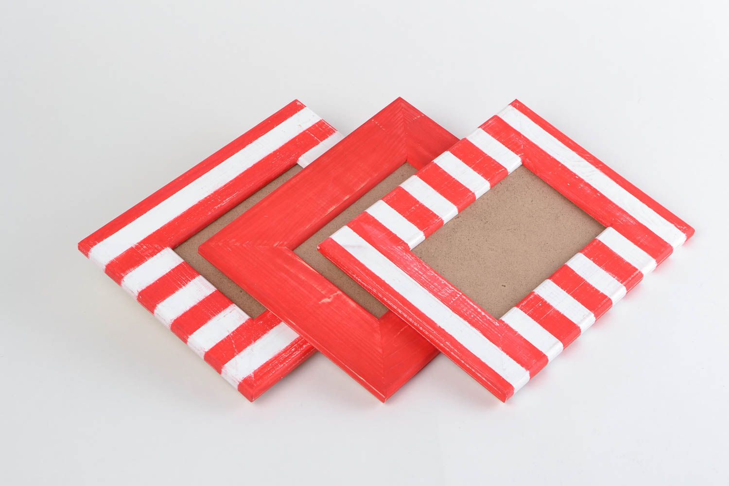 Conjunto de marcos de fotos rojos rectangulares artesanales 3 piezas  foto 4