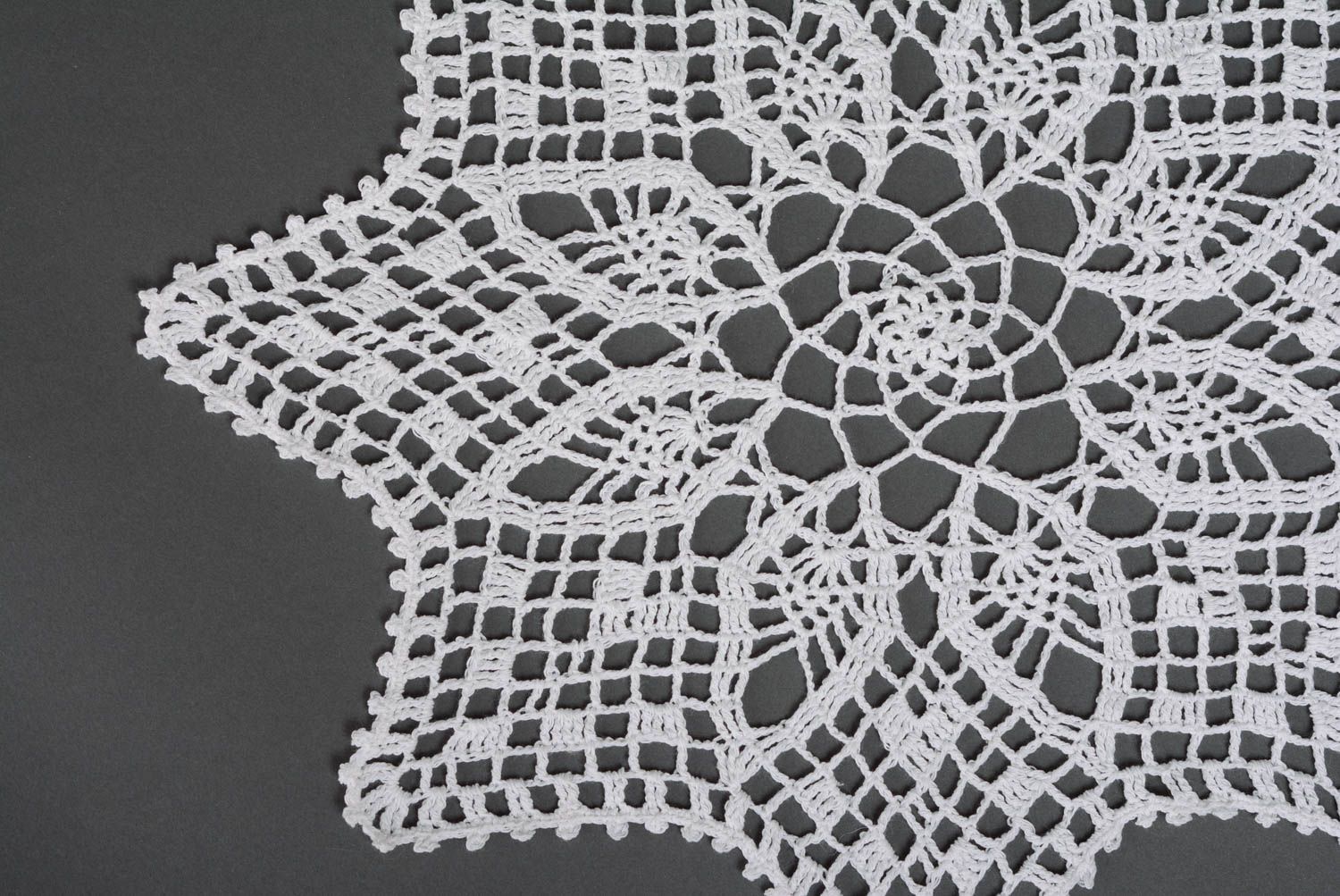 Handmade decorative interior crochet lace napkin for table decor photo 3