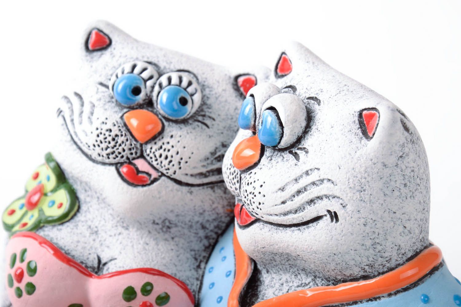 Gatti salvadanaio fatto a mano in ceramica dipinto a mano idea regalo  foto 2