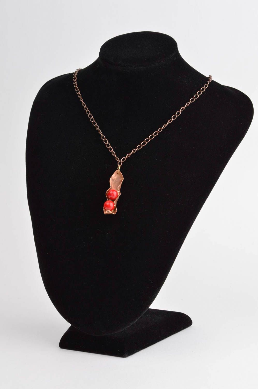 Handmade jewelry copper jewelry female pendant neck accessory unusual pendant photo 1