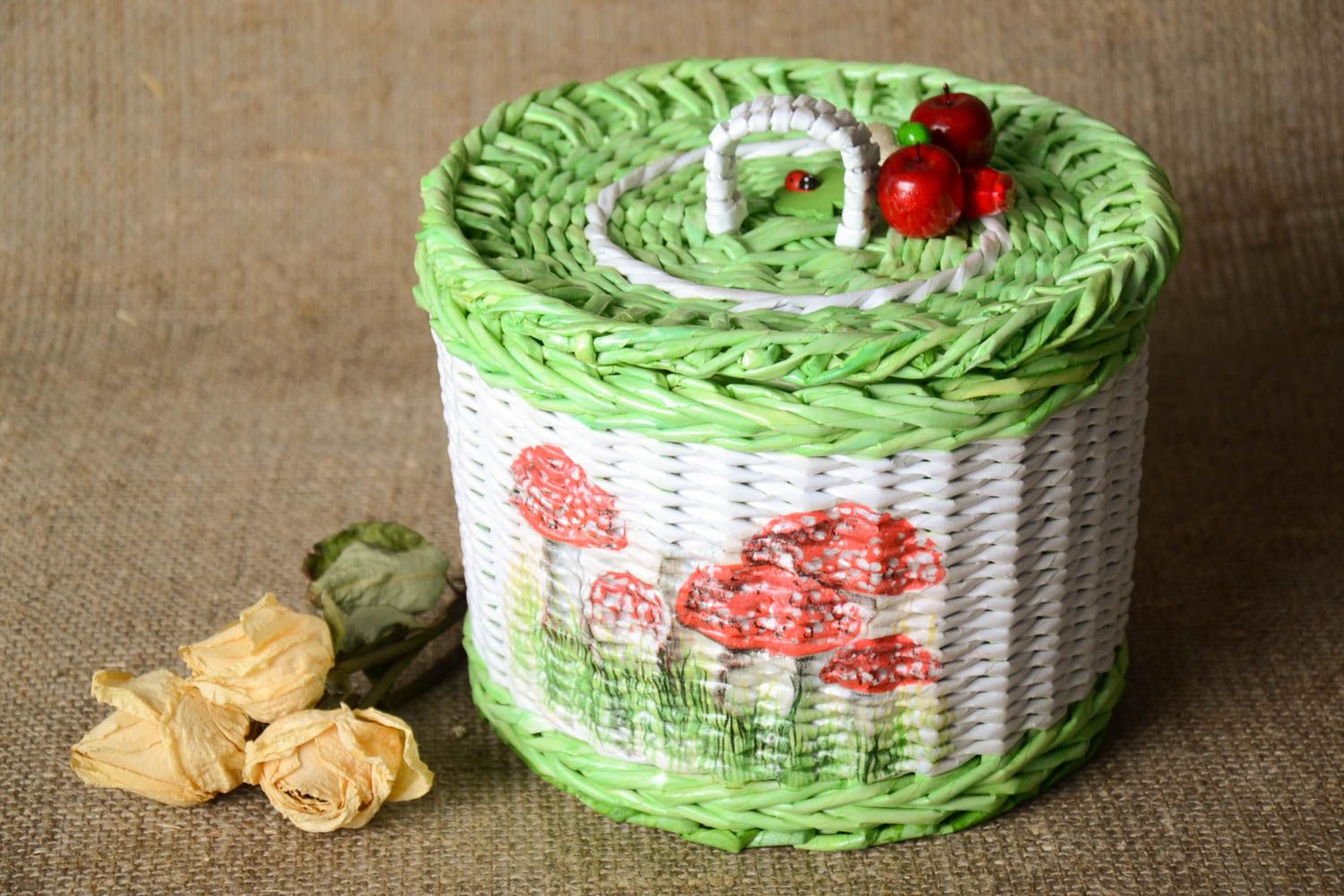 Stylish handmade woven paper basket newspaper box bedroom designs small gifts photo 1