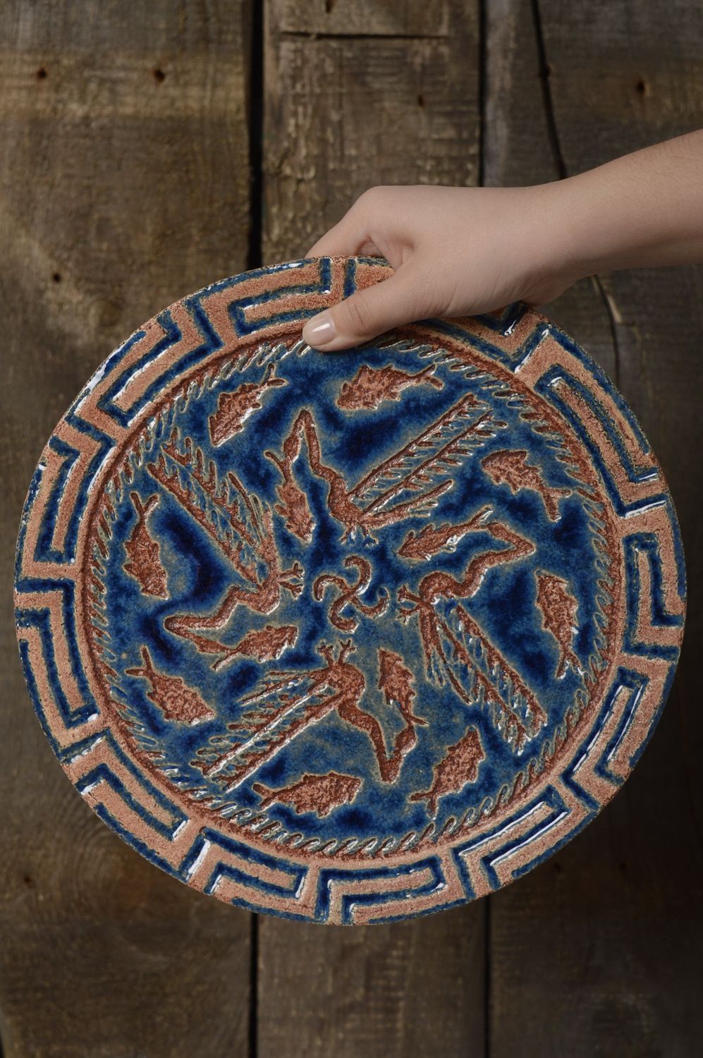 Plato de cerámica Dragones foto 3