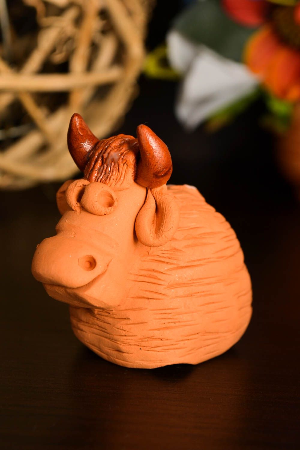 Figurina fatta a mano in ceramica carino animaletto souvenir in terracotta foto 1