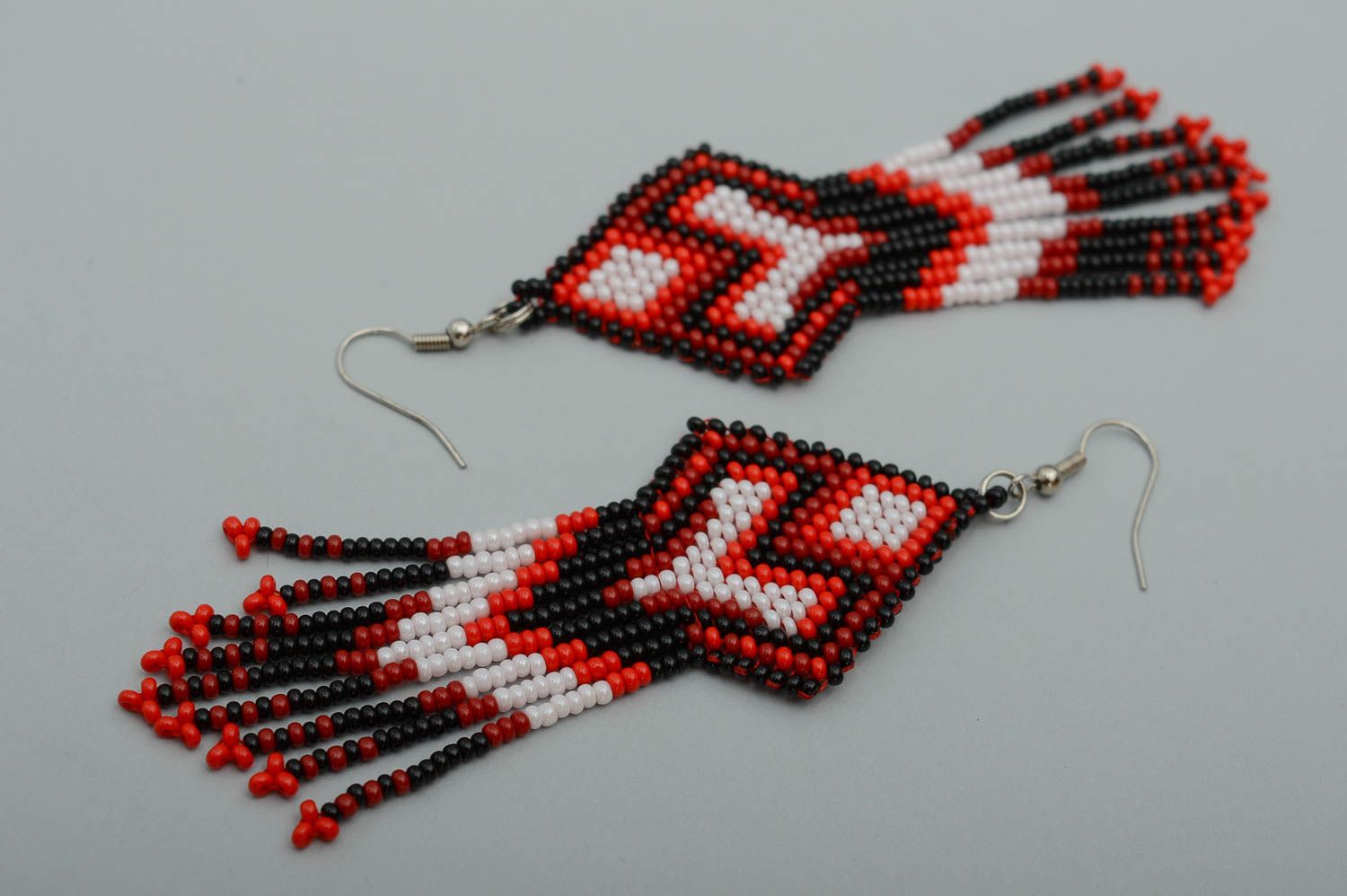 Handmade jewelry seed bead earrings stylish accessories beaded jewelry photo 4