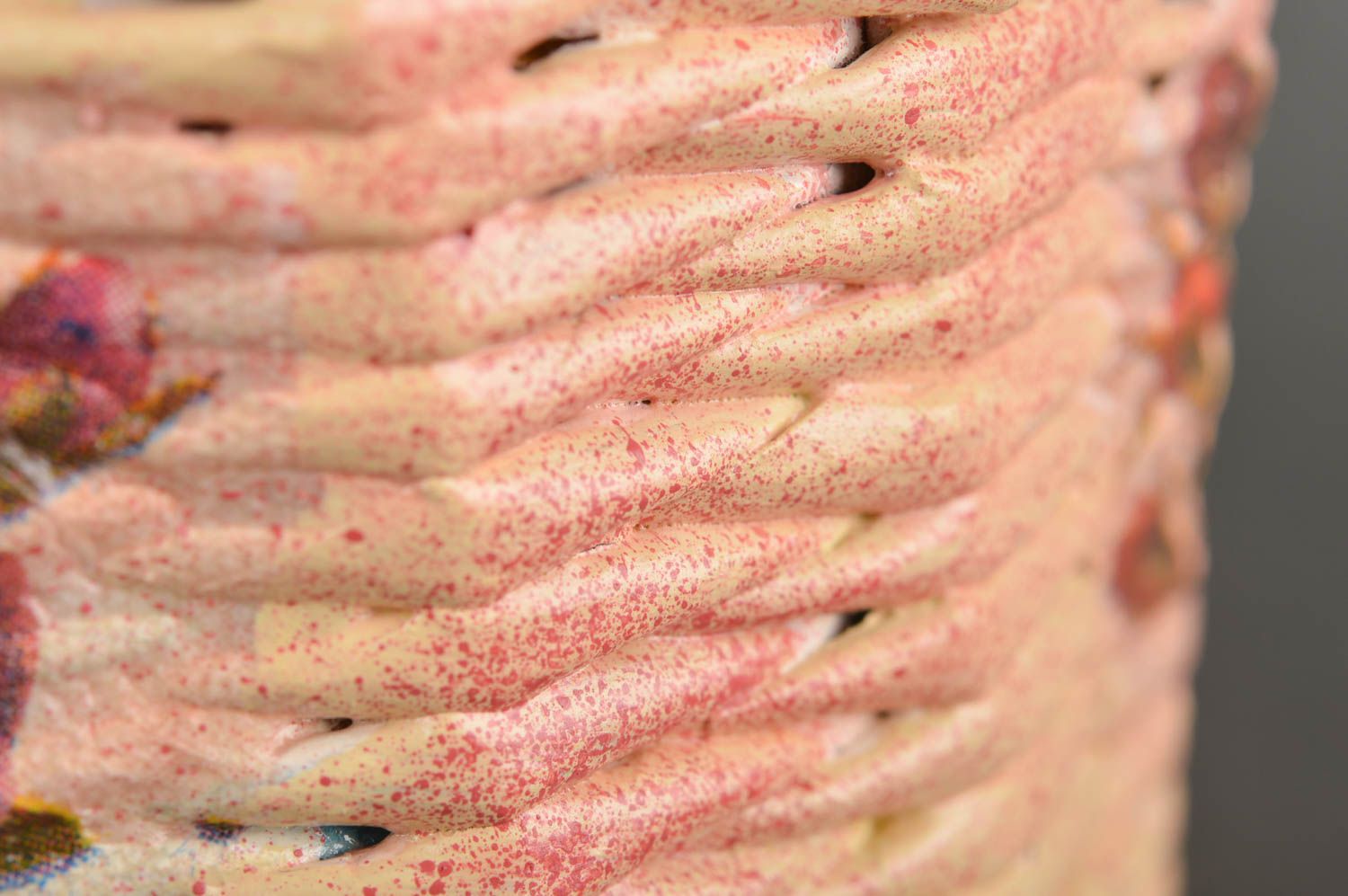 Плетеная корзина ручной работы подарочная корзина декор интерьера Розочки фото 5
