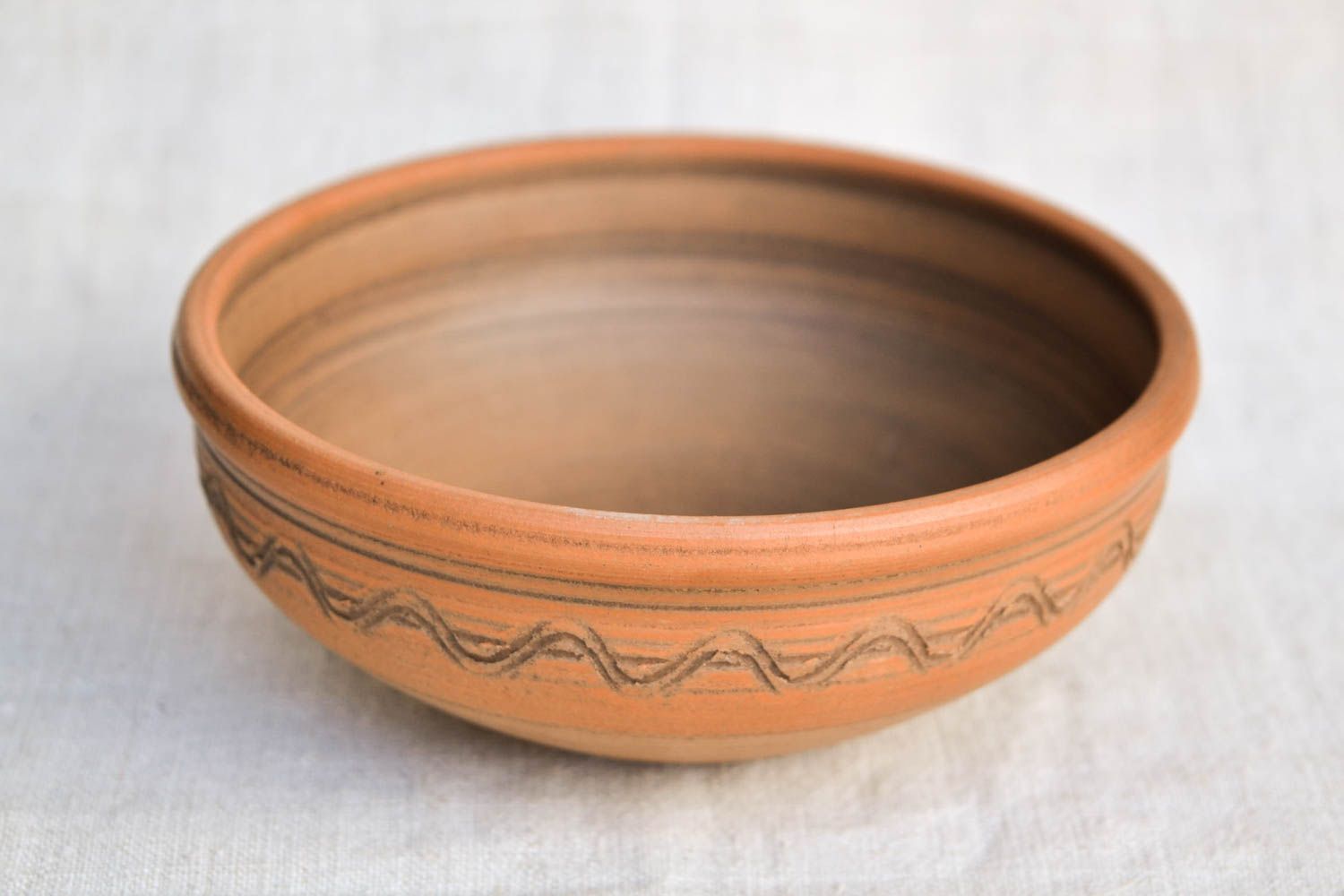 Керамическая миска ручной работы глиняная миска с узорами глиняная посуда фото 3