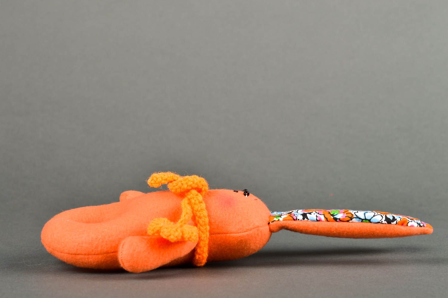 Игрушка заяц ручной работы авторская игрушка оранжевая стильный подарок фото 3