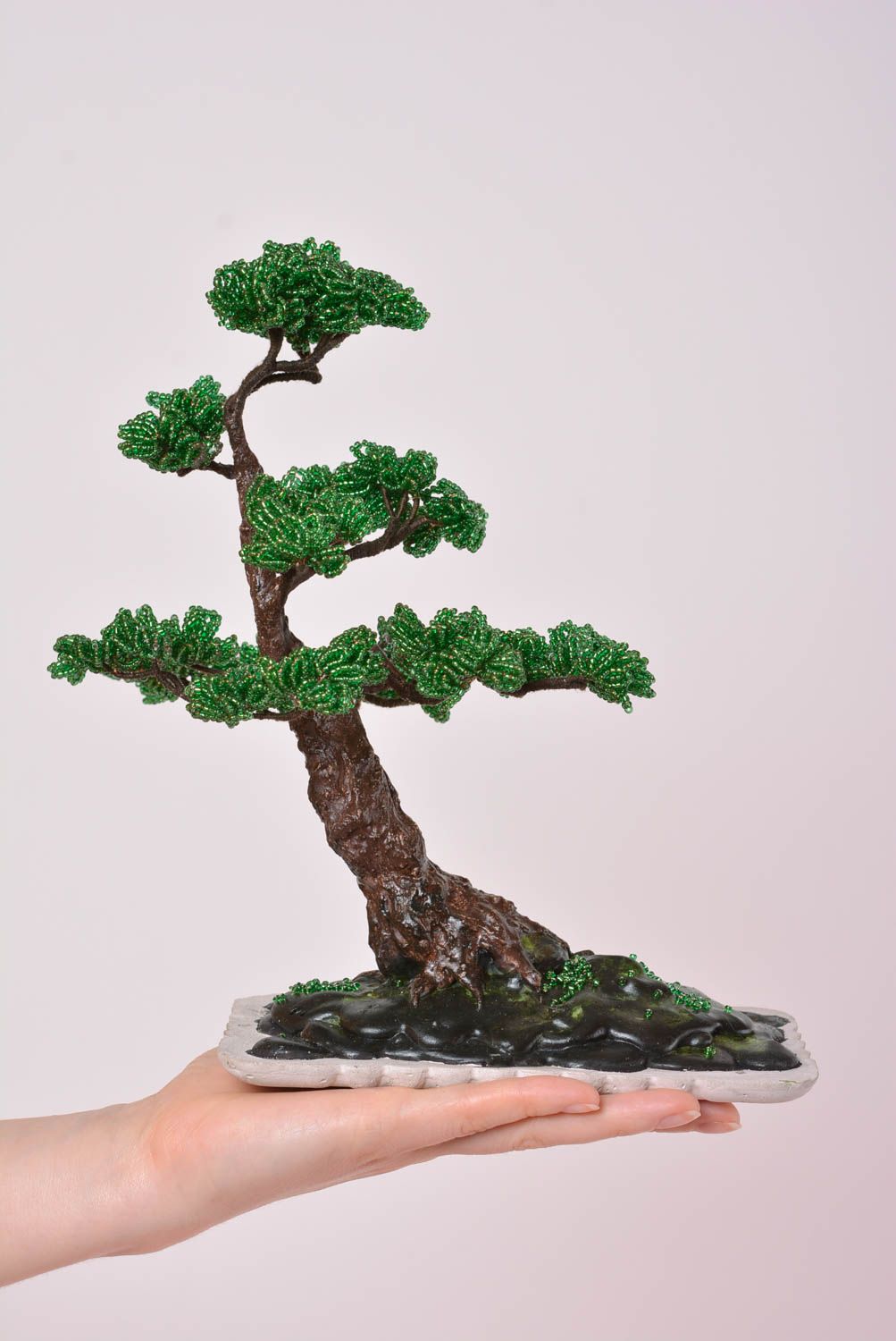 Дерево из бисера handmade дерево бонсай из бисера бонсай из бисера красивый фото 5