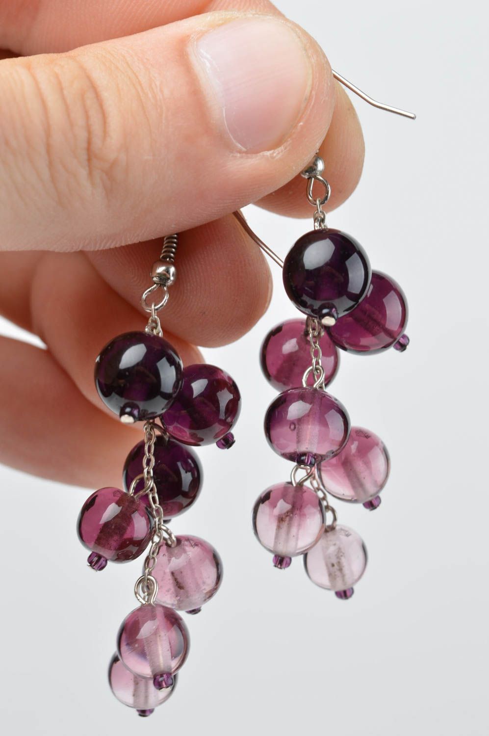 Handmade glass earrings cute earrings with charms stylish women present photo 5