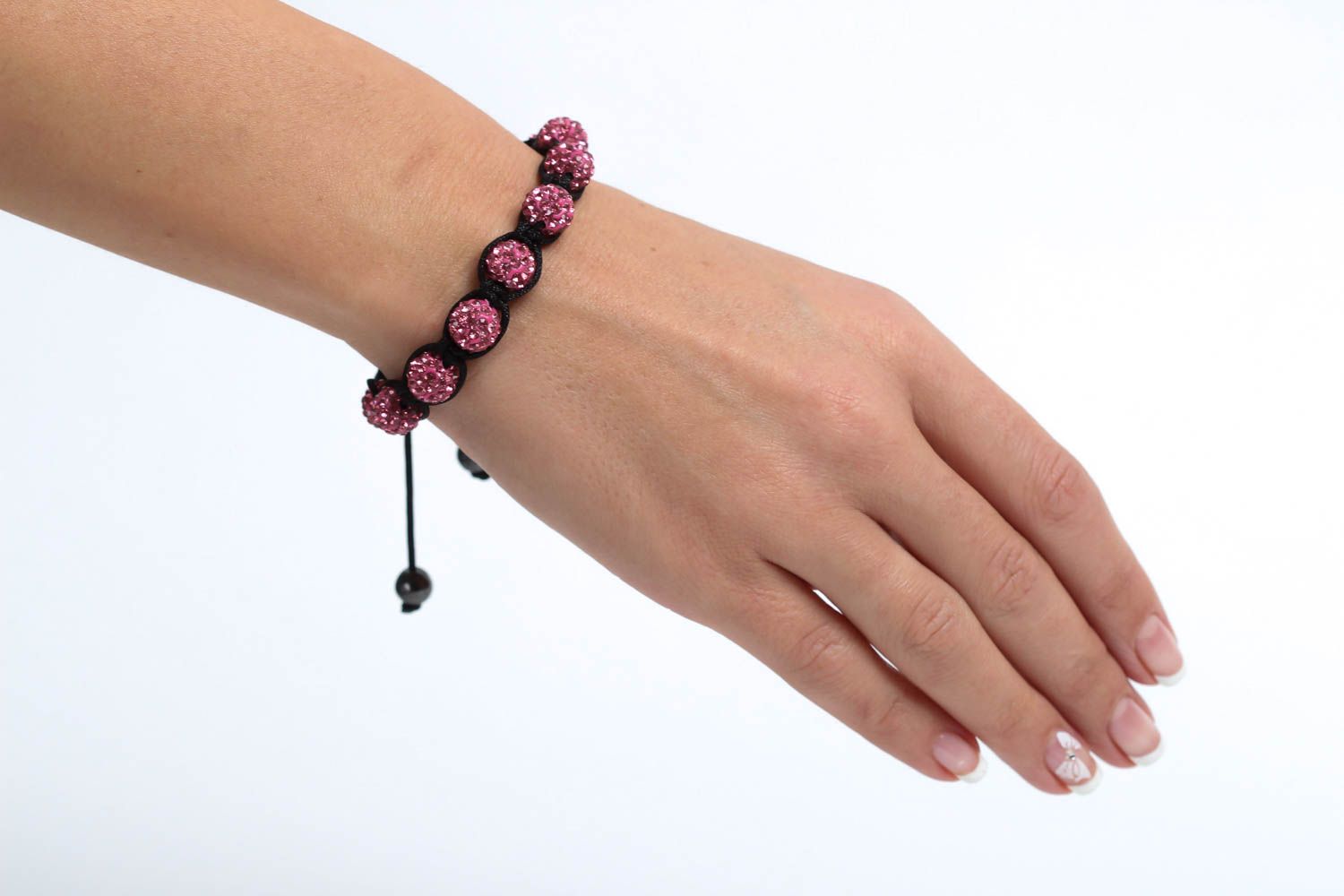 Bracelet strass Bijou fait main hématite Accessoire mode taille réglable  photo 5