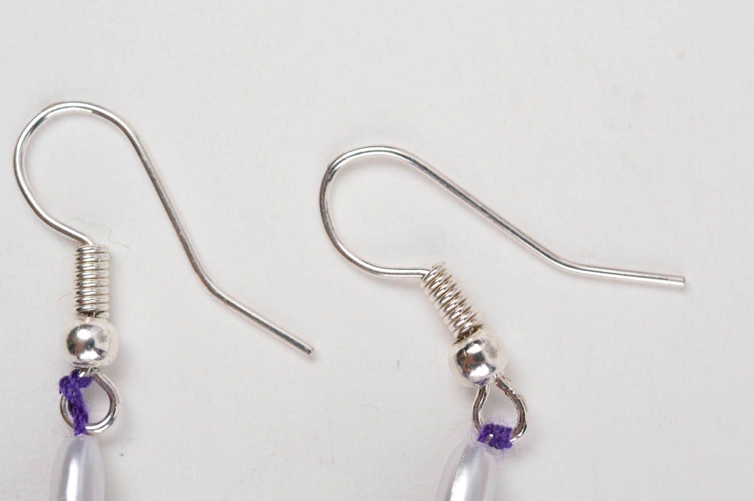 Handmade Spiralen Ohrringe gefilzter Schmuck Accessoire für Frauen violett foto 4
