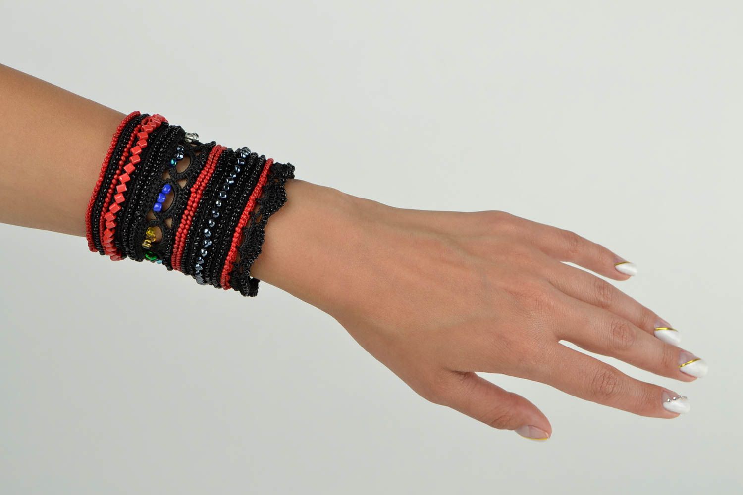 Handmade Armband Designer Schmuck Frauen Accessoire Rocailles Armband bunt schön foto 1