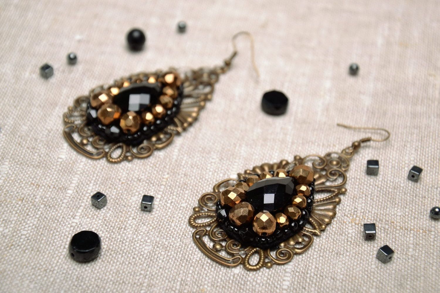 Earrings made of Czech crystals photo 5