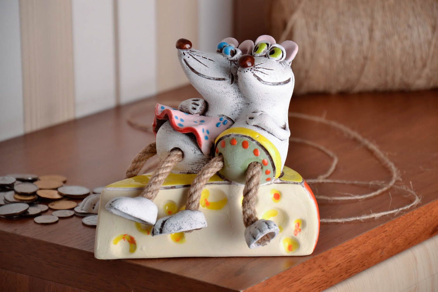 Clay money box Mouse on the Cheese photo 3