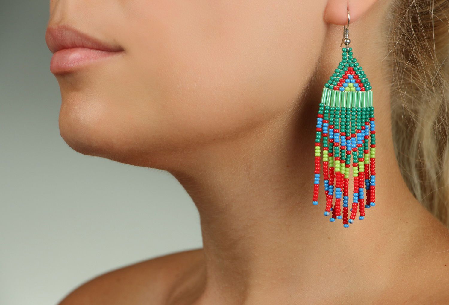Bright earrings in ethnic style photo 5