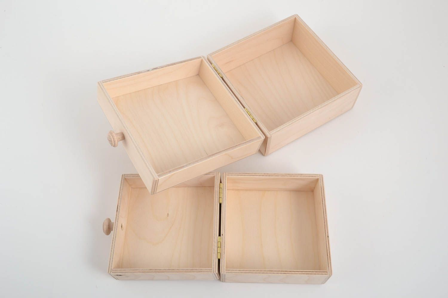 Set de boîtes en bois fait main Coffret à bijoux 2 pièces Boîtes à décorer photo 3