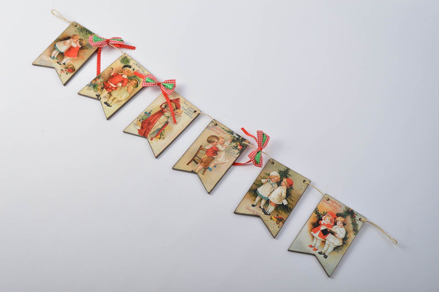 Banderines navideños hechos a mano guirnalda decorativa decoración de casa  foto 4