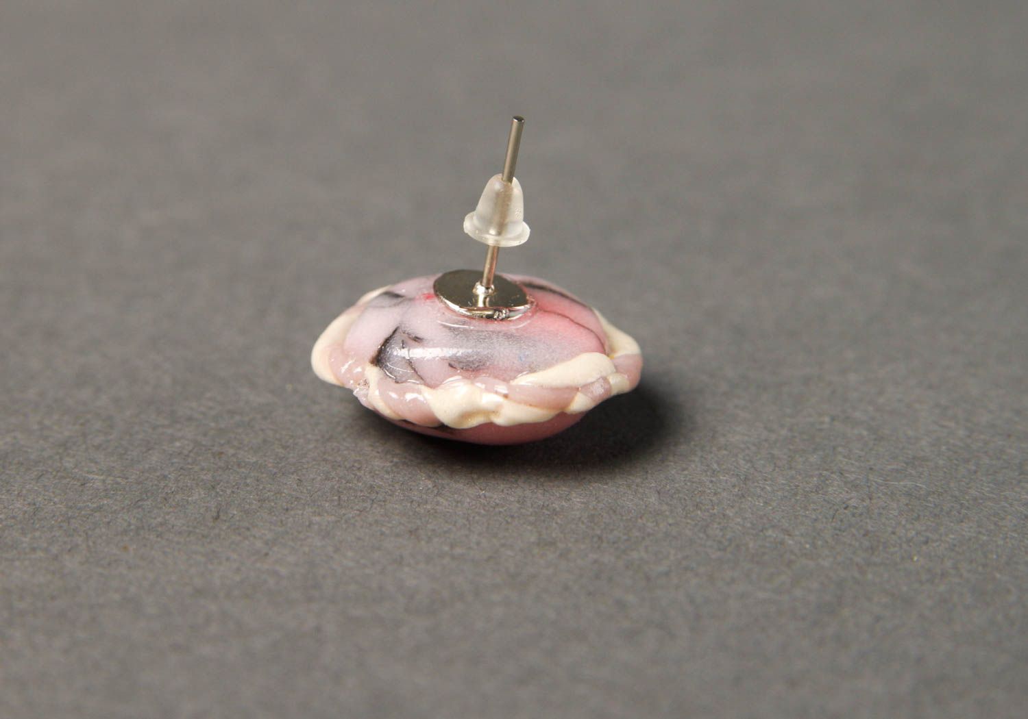 Модные серьги украшение ручной работы сережки гвоздики розового оттенка фото 3