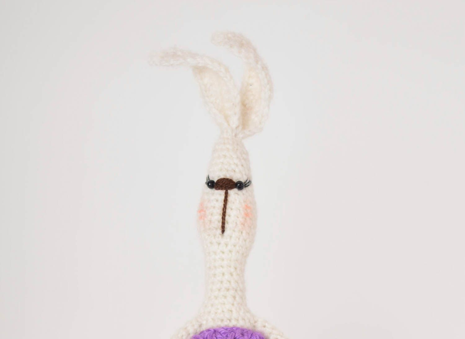 Jouet lapin en robe Peluche faite main tricotée en fils Cadeau pour enfant photo 5