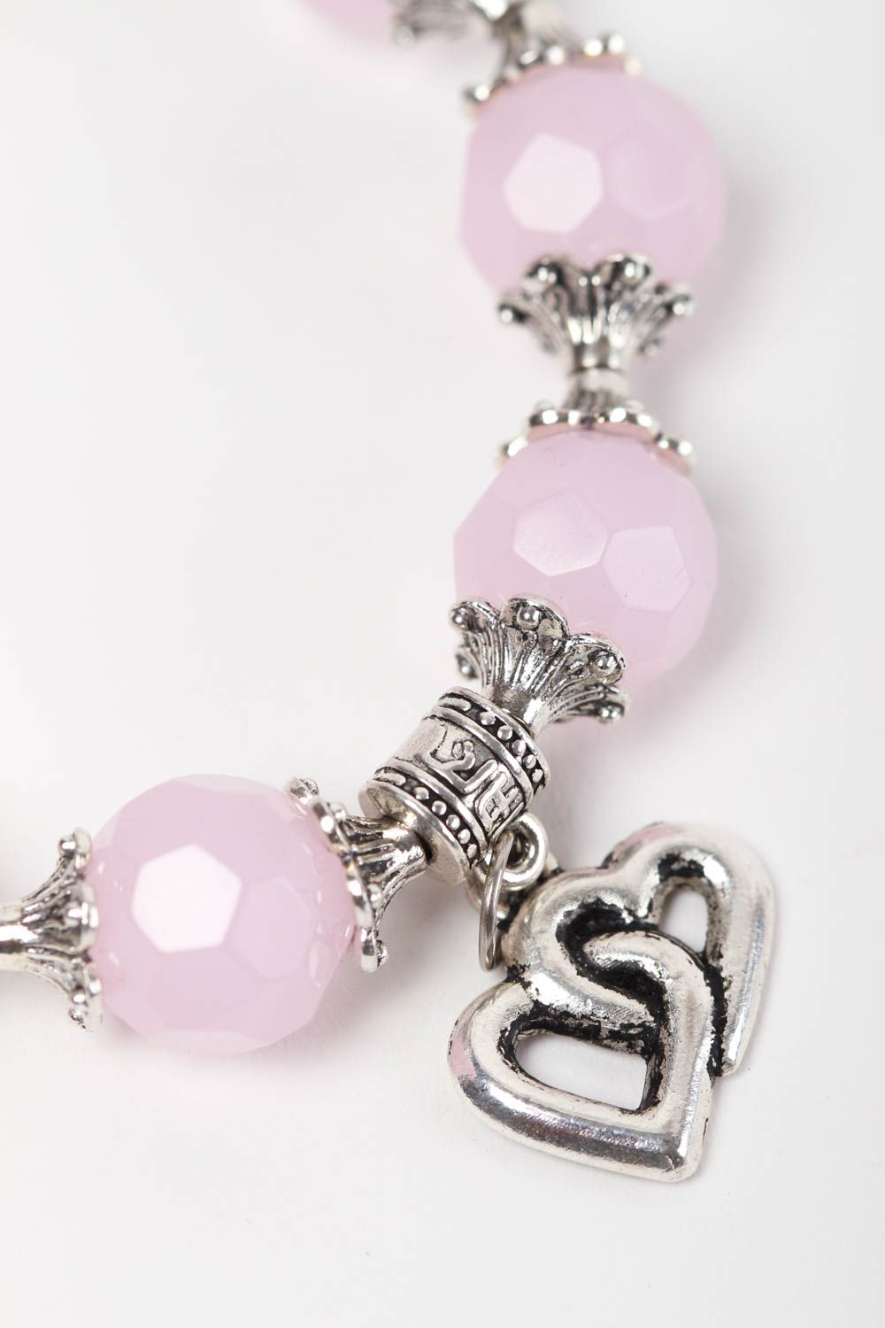 Handmade pink quartz stone bracelet fashion bracelet jewelry with natural stone photo 3