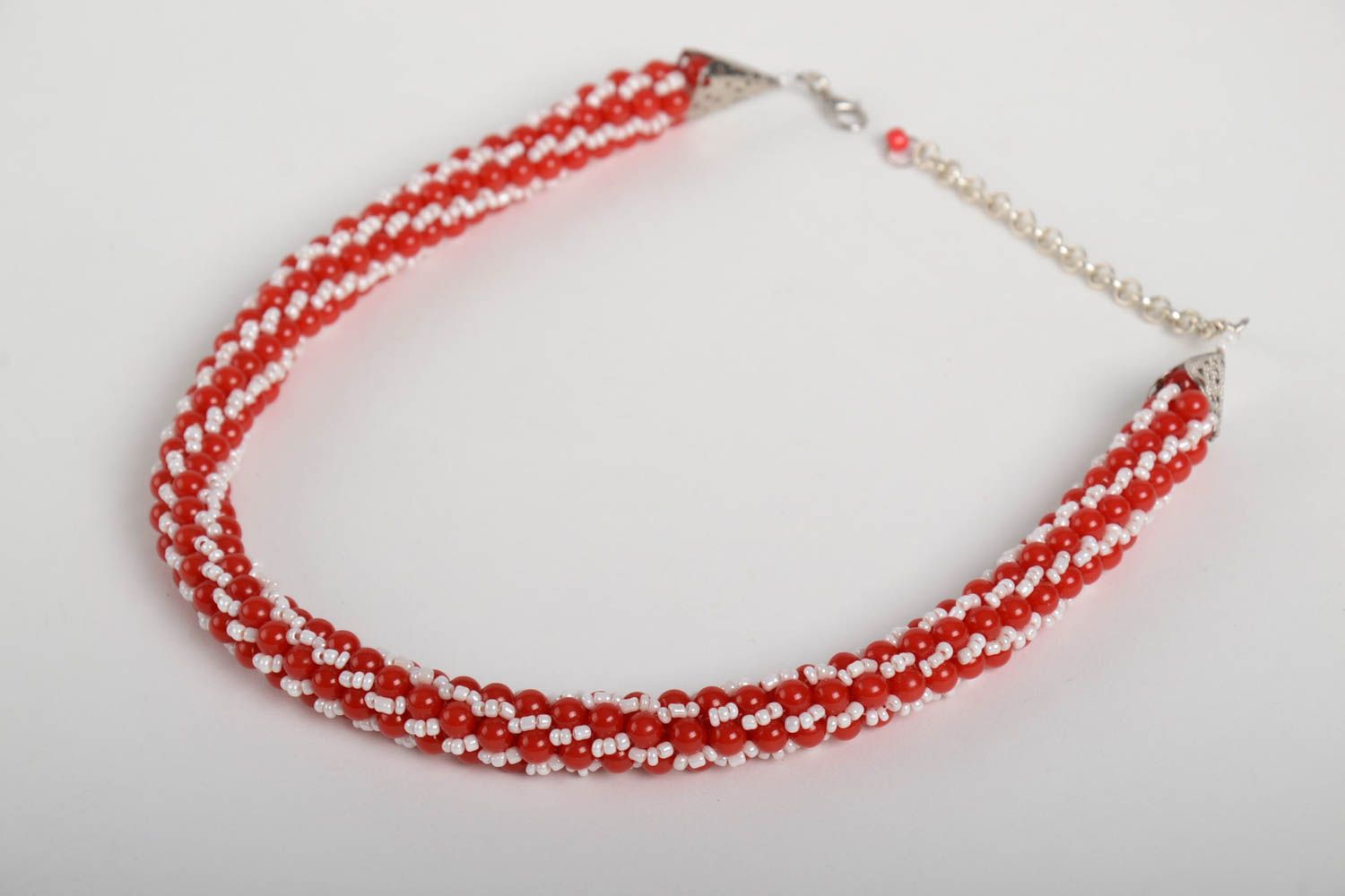Handmade elegant beaded necklace bright interesting necklace present for woman photo 5