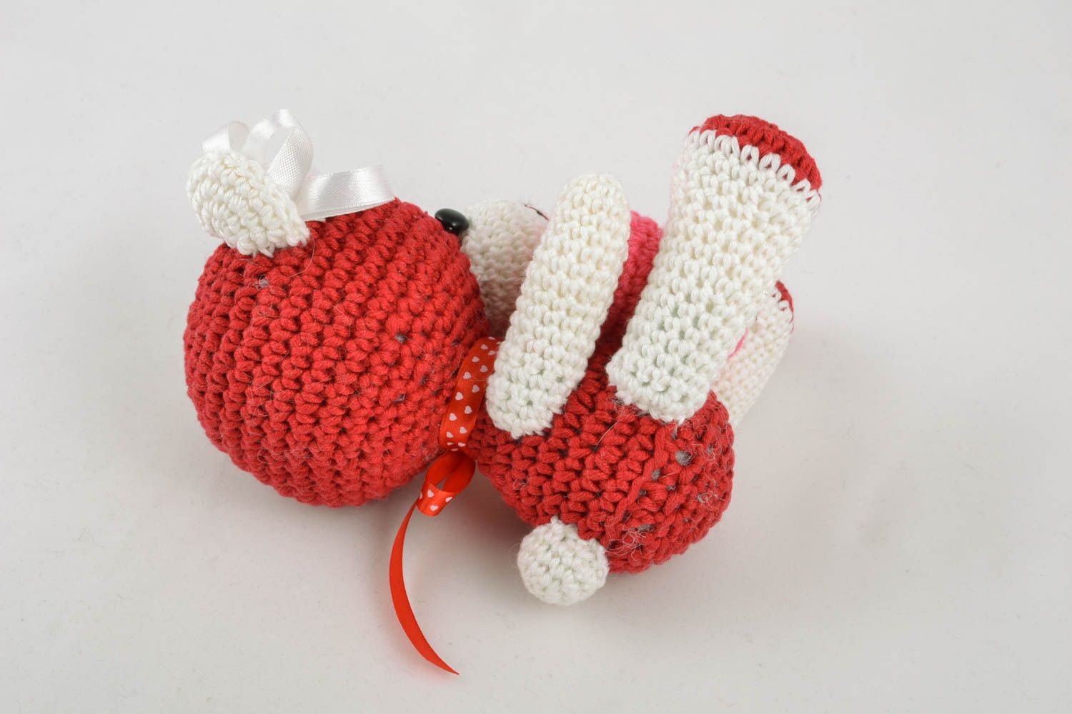 Soft crochet toy Red Bear photo 3