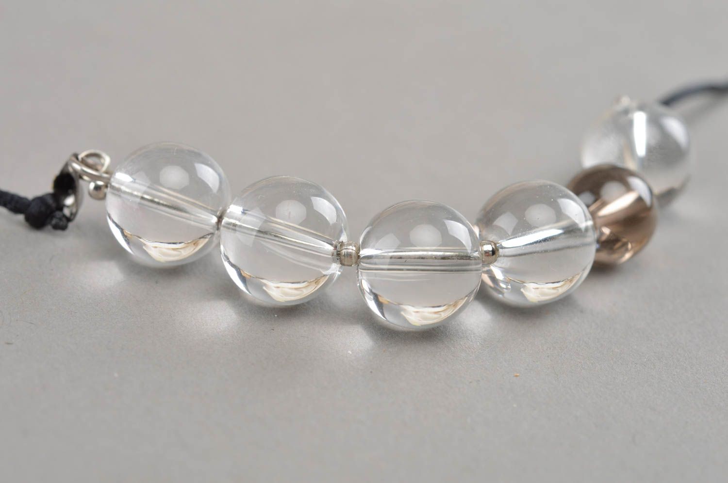 Handmade quartz necklace jewelry made of natural stones stylish accessory photo 5