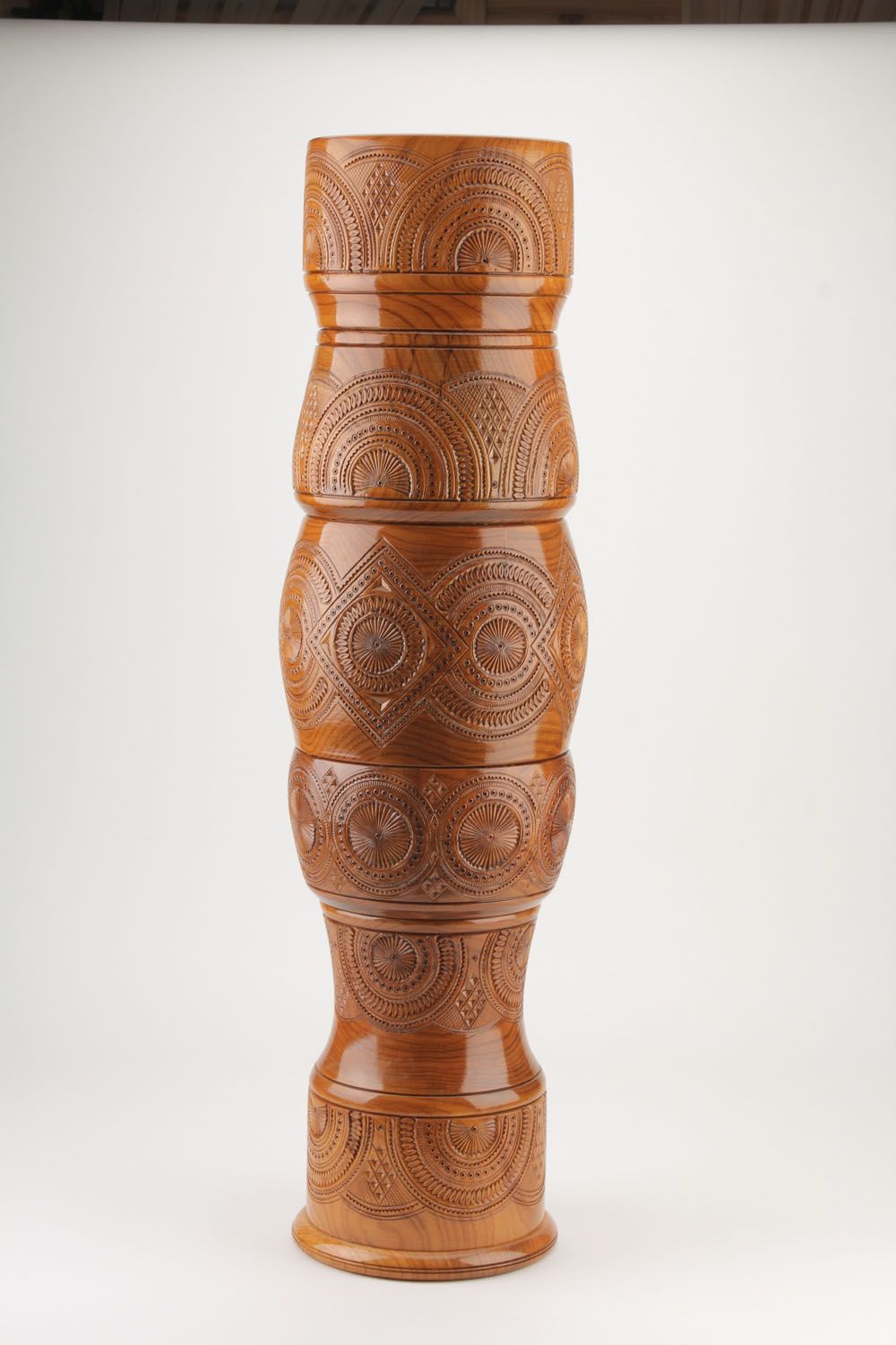 Wooden tall 34 inches floor vase for home décor 17 lb photo 2