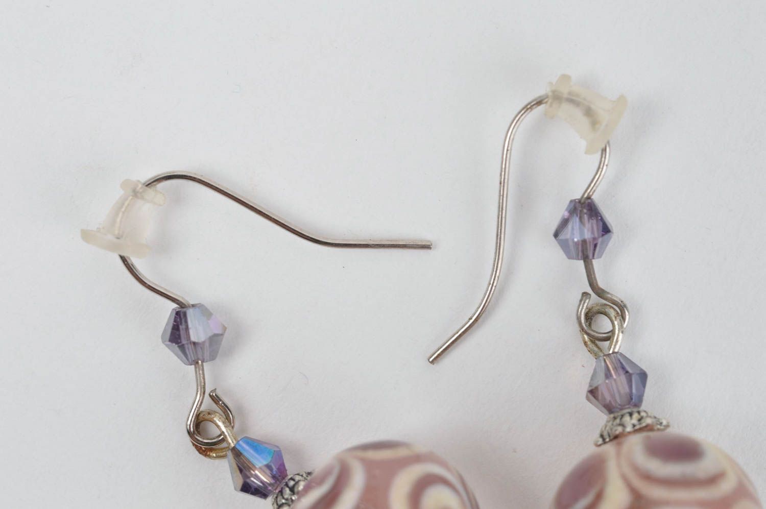 Designer jewelry handmade glass earrings unusual accessory stylish earrings photo 4