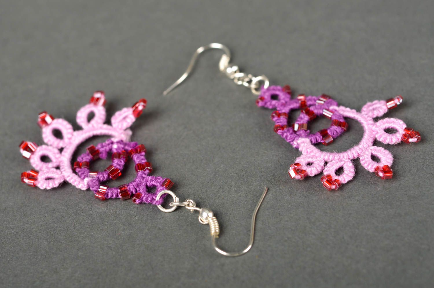 Handmade festive earrings unusual evening accessory designer cute jewelry photo 5